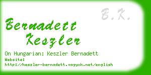 bernadett keszler business card